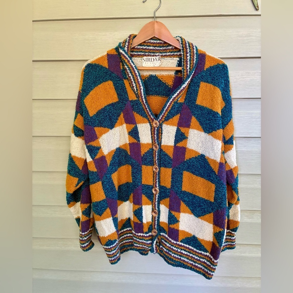 Vintage 90s SIRDAR handknit grandpa cardigan